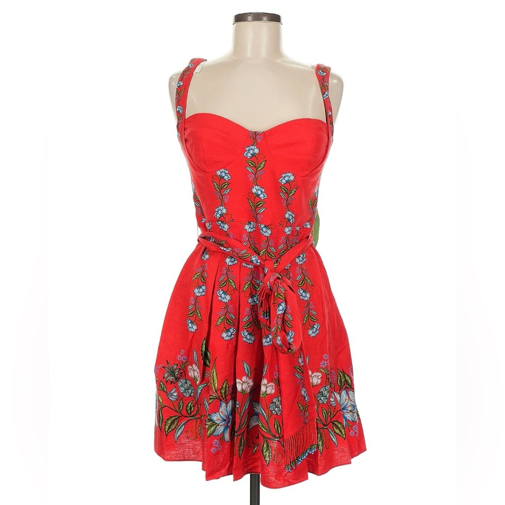 FARM Rio Red Floral Mini Dress